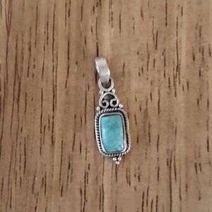 Pendant White Water Turquoise Natural Stone Sterling Silver